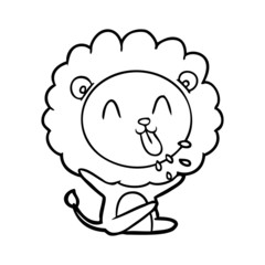 happy cartoon lion