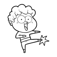 cartoon happy man