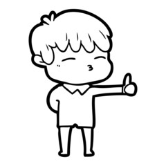 Obraz premium cartoon curious boy