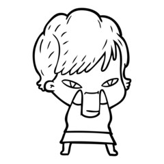 Obraz premium cartoon happy woman