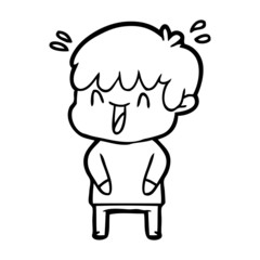 cartoon laughing boy