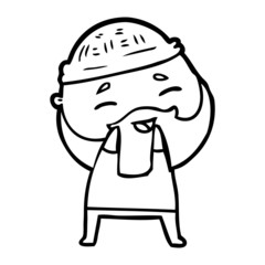 cartoon happy bearded man