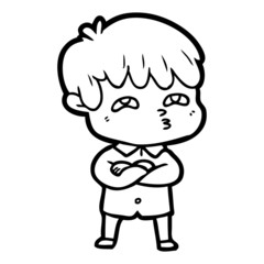 cartoon curious man