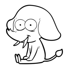 happy cartoon elephant