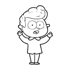 cartoon staring man