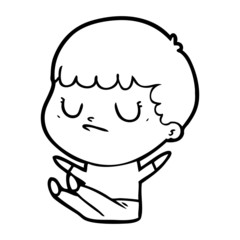 cartoon grumpy boy