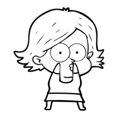 cartoon girl pouting