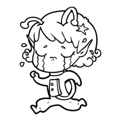 cartoon crying alien girl