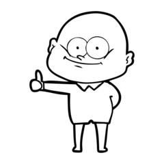 cartoon bald man staring