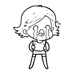 cartoon woman crying