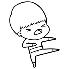 cartoon stressed man