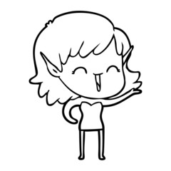 Obraz premium cartoon elf girl