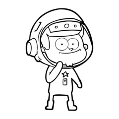 happy astronaut cartoon