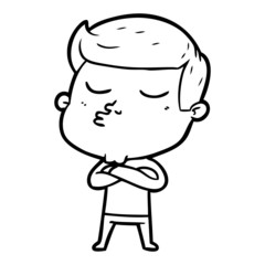 cartoon model guy pouting