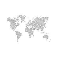 Obraz premium World map scribble vector