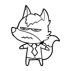 cartoon annoyed wolf