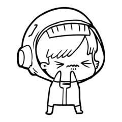 cartoon astronaut woman