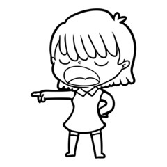 cartoon woman talking loudly