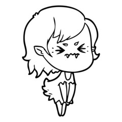 annoyed cartoon vampire girl