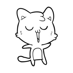 Obraz na płótnie Canvas cartoon cat singing