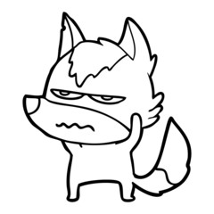 cartoon annoyed wolf