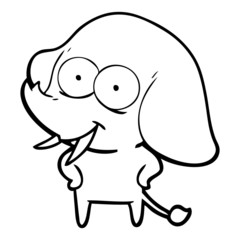 happy cartoon elephant