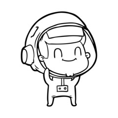 happy cartoon astronaut man