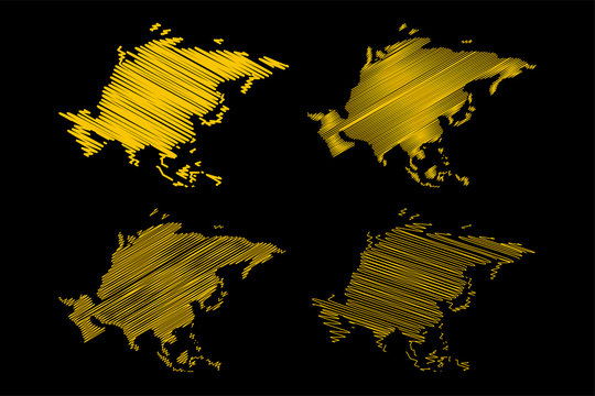 cribble Asia map vector