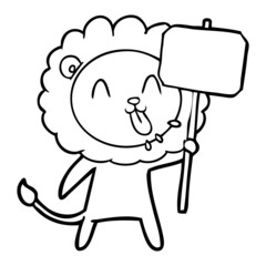 Obraz premium happy cartoon lion