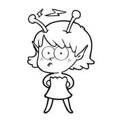 cartoon alien girl