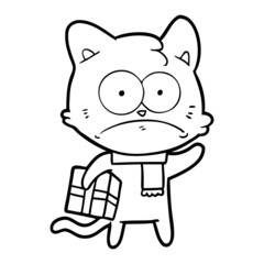 cartoon nervous cat