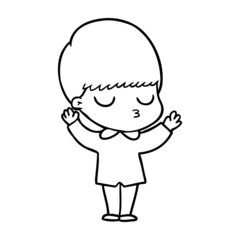 cartoon calm boy