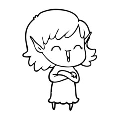 Obraz premium cartoon elf girl