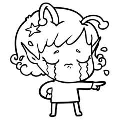 cartoon crying alien girl