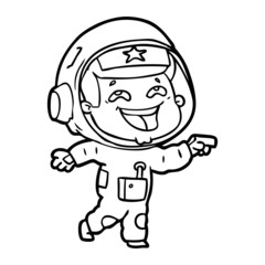 Obraz premium cartoon laughing astronaut
