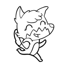 happy cartoon fox