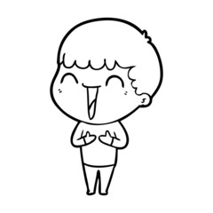 cartoon happy man