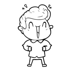 cartoon excited man