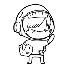 cartoon astronaut woman