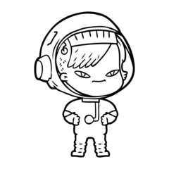 cartoon astronaut woman