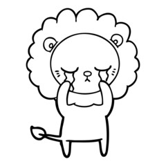 crying cartoon lion