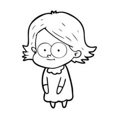 happy cartoon girl