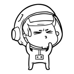 cartoon stressed astronaut