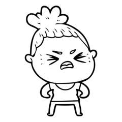 cartoon angry woman