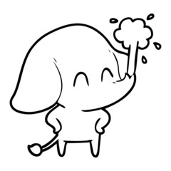 cute cartoon elephant spouting water