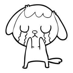 cute cartoon dog crying