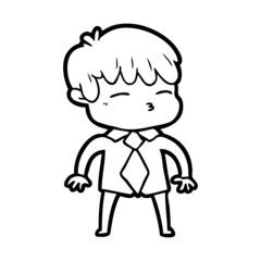 cartoon curious boy