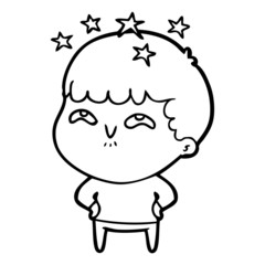 Obraz premium cartoon amazed boy