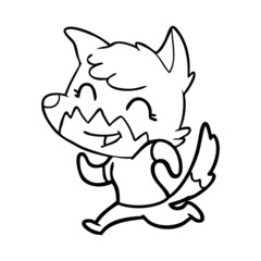 happy cartoon fox