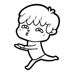 cartoon curious man
